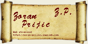Zoran Prijić vizit kartica